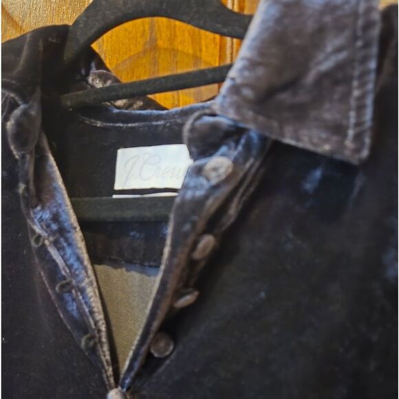 J Crew Black Velvet Button-Up Shirt NWT SZ 0 - Picture 11 of 16